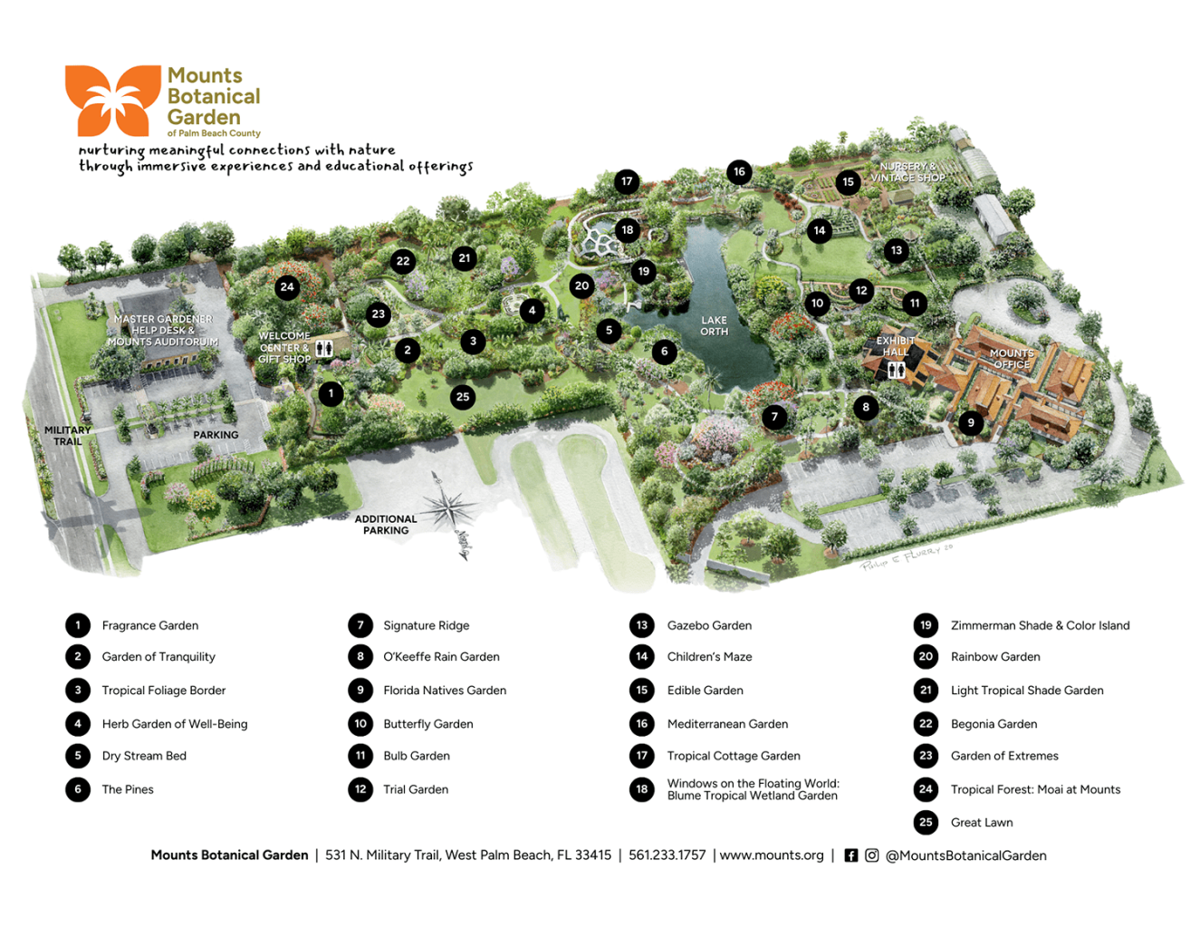 Mounts Botanical Garden Visitor Map